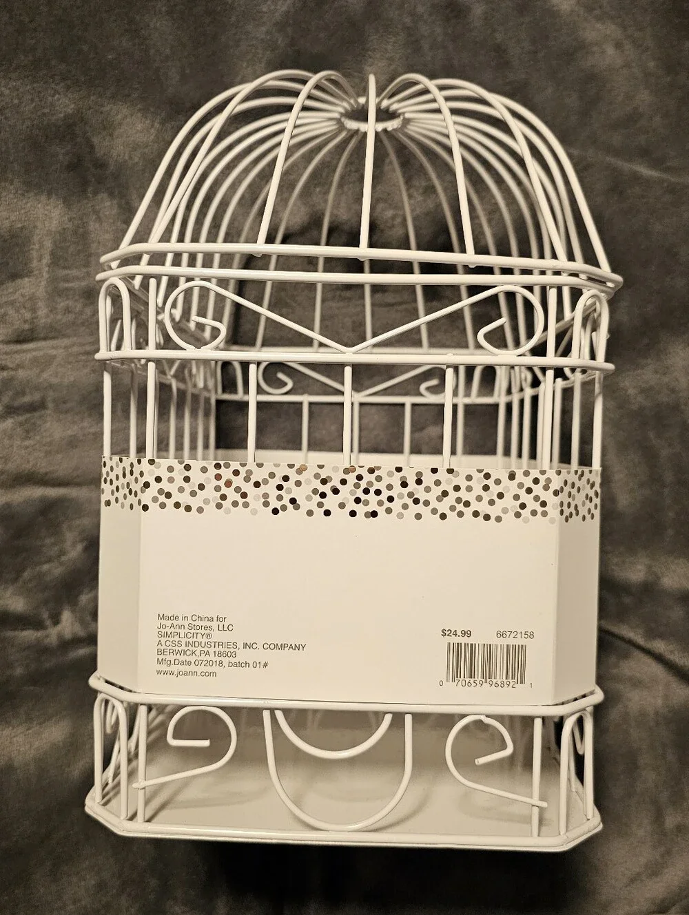 Wedding Card Holder Bird Cage - White Wire